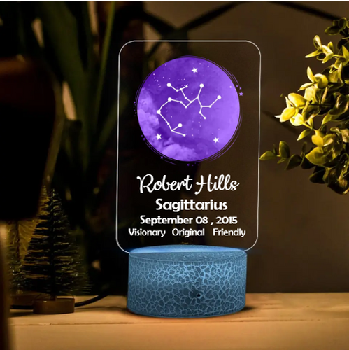 Custom Night Light Zodiac Sign