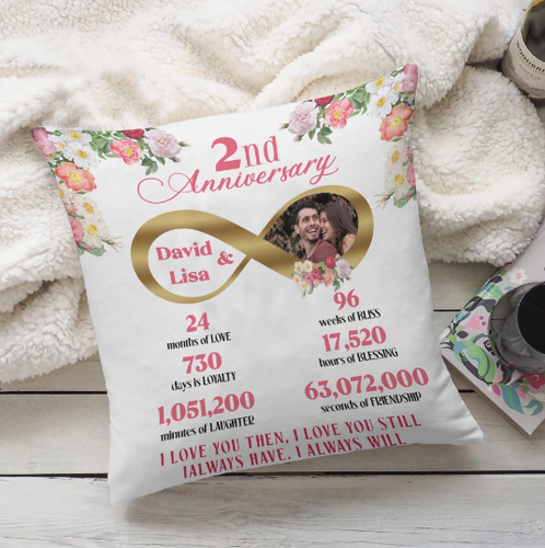 Happy 2nd Anniversary Pillow