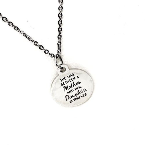 Delicate Family Member Gift Silver Mother and daughter Forever Heart Necklace