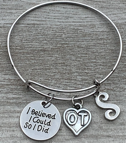 Initial Bangle Bracelet