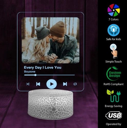 Custom Photo and Song 3D LED Night Lamp