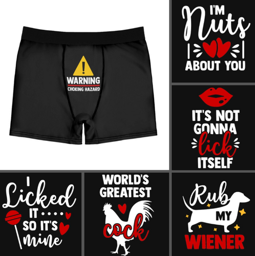Caution Choking Hazard Men's Underwear, Anniversary Gift for Husband,  Anniversary Gifts for Boyfriend, Personalized Gift for Men 
