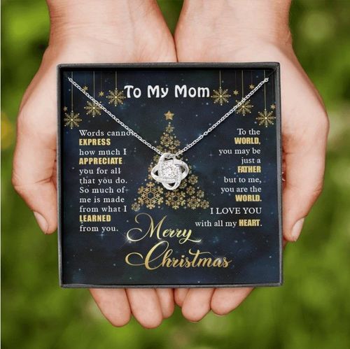 Christmas Gift for Boyfriends Mom Gift for Christmas Gifts Boyfriends Mother  Infinity Necklace, Custom Message Card, Bfs Mom Gifts 