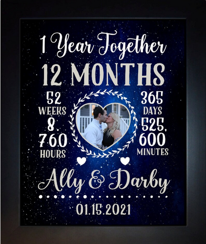 Personalized One Year Dating Gift First Year Together 1st Year or