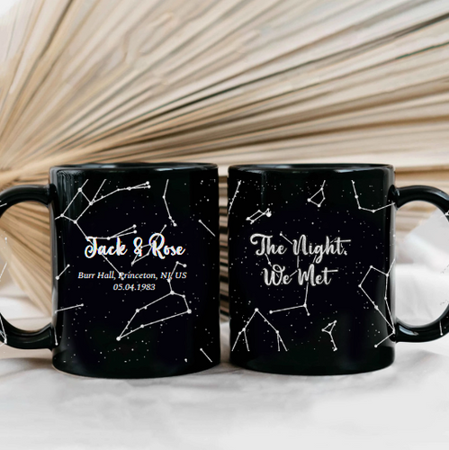 Star Map The Night We Met Black Mug