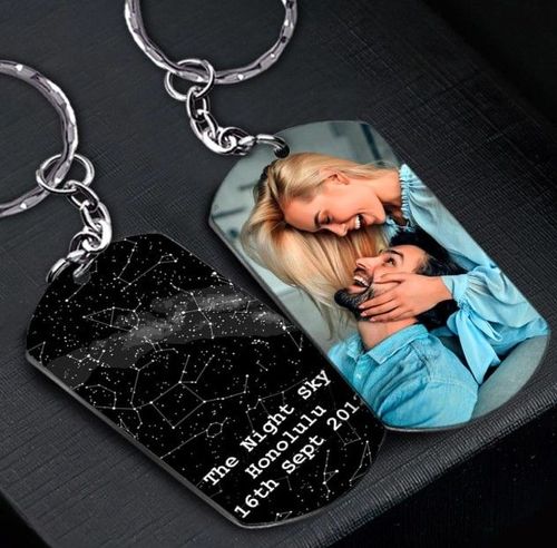 Star Map Date Keychain