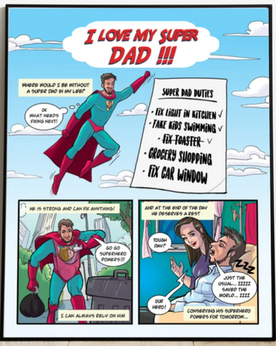 Superhero Comic Print