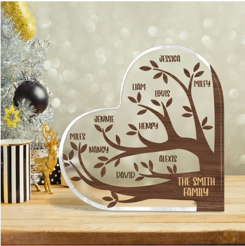 Family Tree Heart Plaque for Christmas