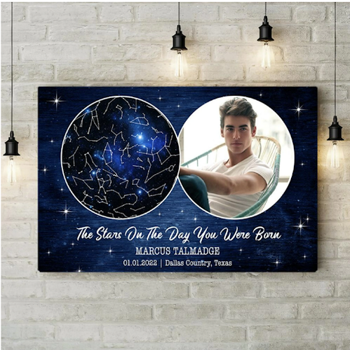 Personalized Star Map Canvas Poster
