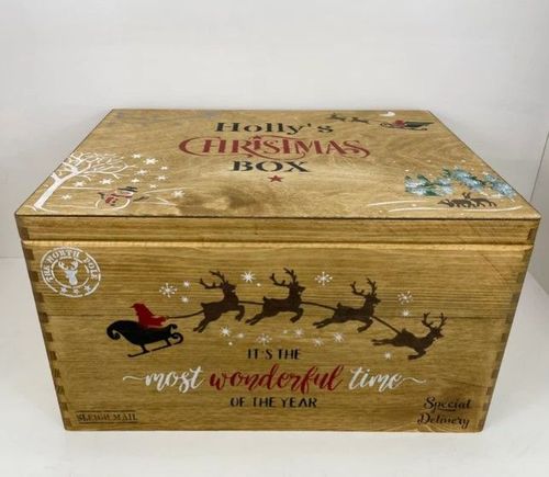 Shabby Chic en Bois Blanc Christmas Eve/Keepsake Box/Sweet Treats Box 