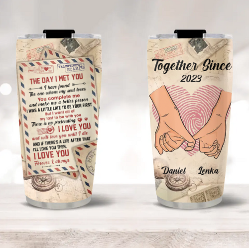 You Complete Me and Make Me A Better Person Tumbler For 25th Wedding Day