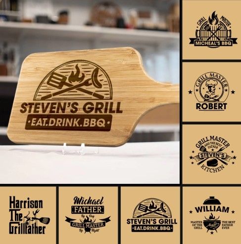 Wood Engraved Custom Cutting Board - PopPop's Kitchen - Grandfather gift- Personalized  Cutting Board