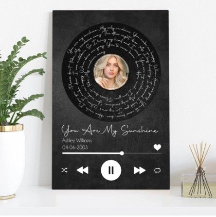 Personalized Canvas Poster Custom Lyrics Photo