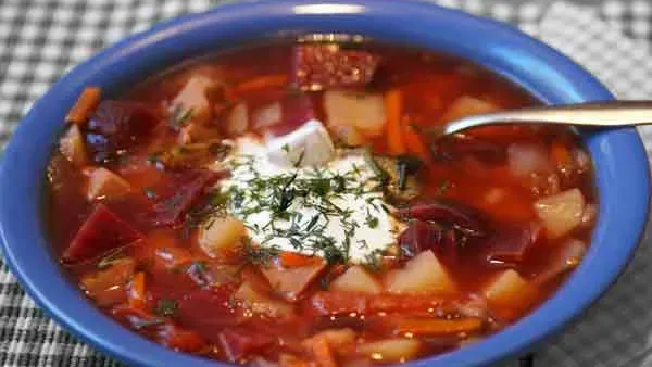 A photo of Borscht, traditional dish in Russia