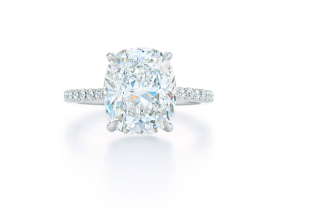 cushion cut solitaire engagement ring, diamond engagement ring
