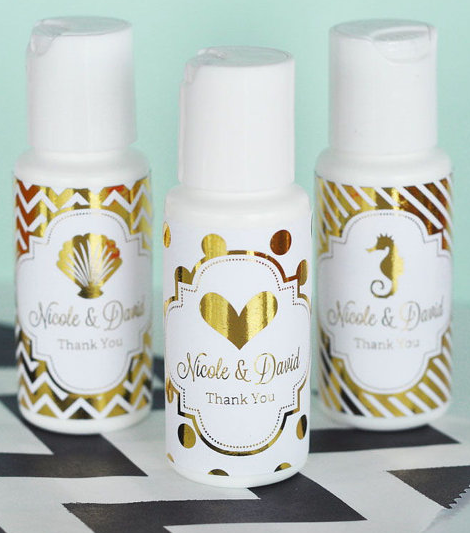 summer wedding essentials, wedding personalized sunscreen, sunscreen wedding favor