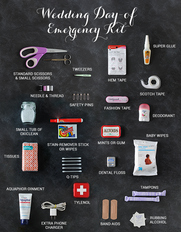 What To Put In Your Wedding Day Of Emergency Kit 