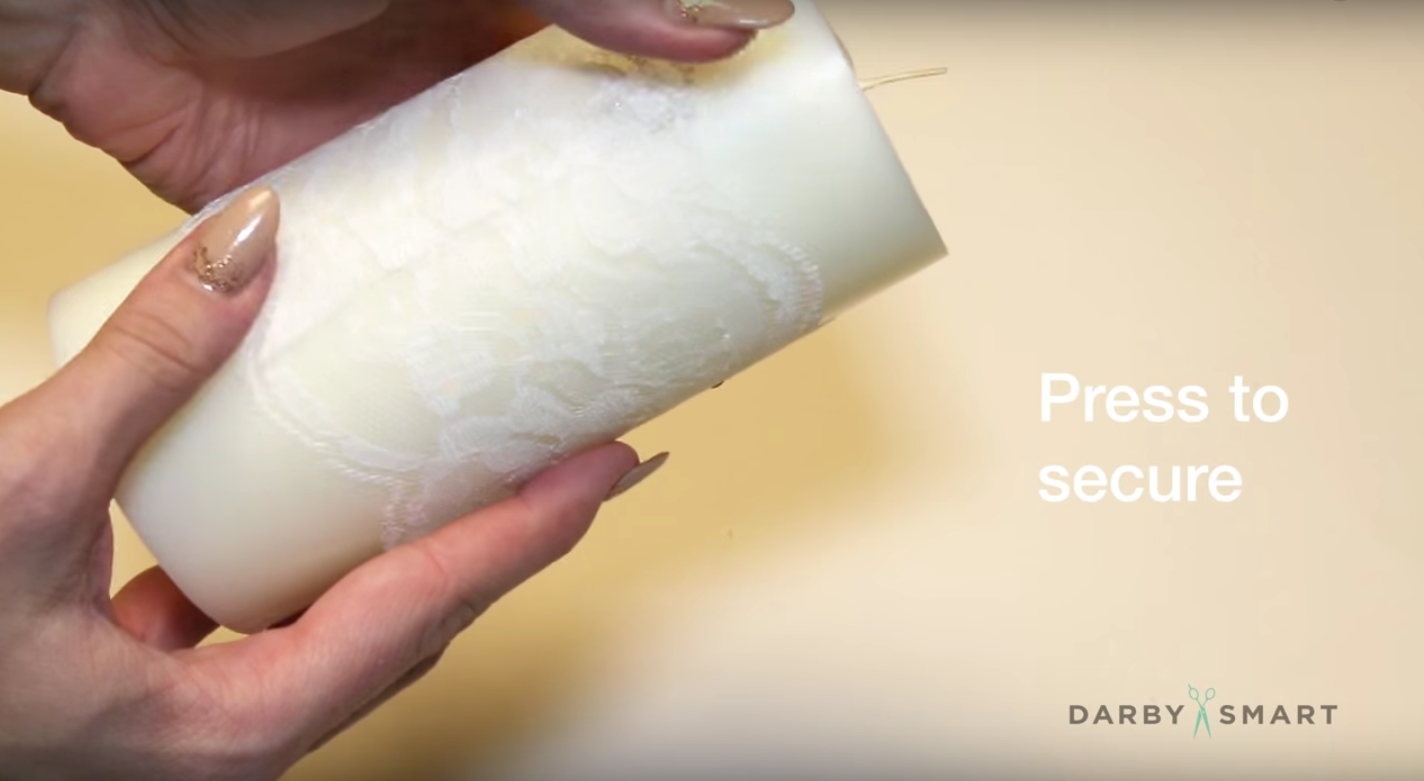 Easy DIY Lace Candles For Your Wedding Centerpieces