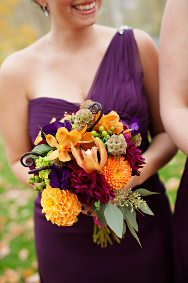 Purple And Orange New England Fall Wedding Loverly