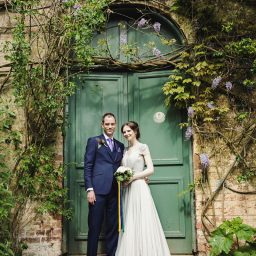 An Elegant Grey Chiffon Wedding Dress For A Spring Handfasting