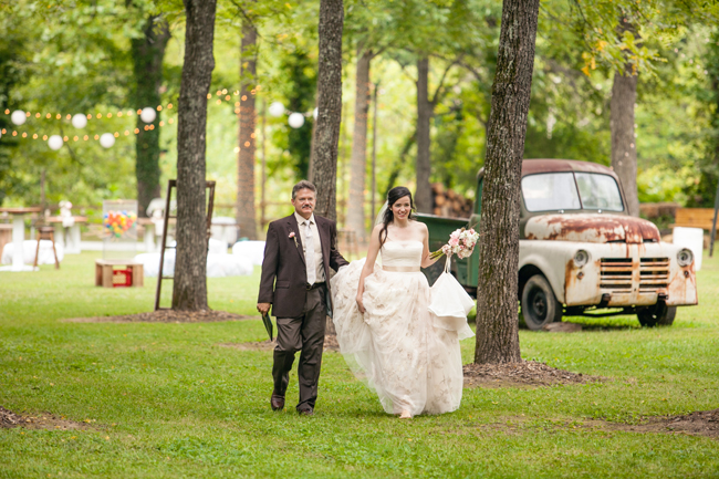 Blush and Tan Missouri Woodland Wedding