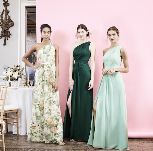 floral print bridesmaid dress, mix and match wedding trend, davids bridal, bridesmaid dresses, davids bridal