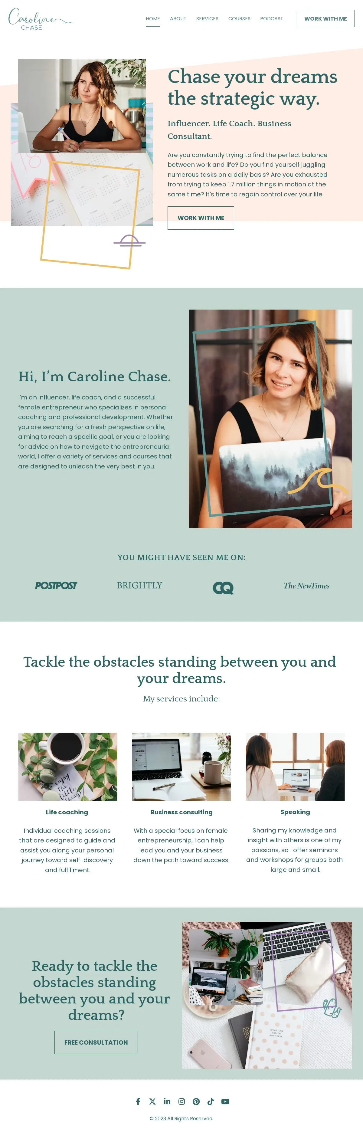 Influencer: Conversion-focused website template for about, business-marketing, consultation, personal-development and sales