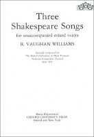 Book Cover for Three Shakespeare Songs by Ralph Vaughan Williams