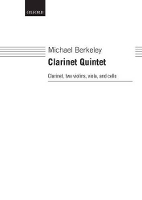 Book Cover for Clarinet Quintet by Michael Berkeley