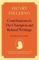 Book Cover for Henry Fielding: Contributions to The Champion, and Related Writings by Henry Fielding