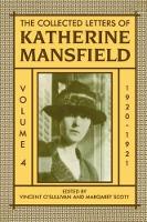 Book Cover for The Collected Letters of Katherine Mansfield: Volume IV: 1920-1921 by Katherine Mansfield