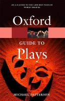 Book Cover for The Oxford Guide to Plays by Michael Professor of Theatre, De Montfort University, Leicester, UK Patterson