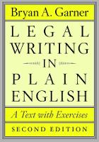 Book Cover for Legal Writing in Plain English, Second Edition by Bryan A. Garner