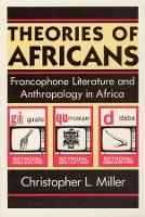 Book Cover for Theories of Africans by Christopher L. Miller
