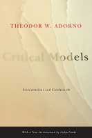 Book Cover for Critical Models by Theodor W. Adorno, Lydia (Columbia) Goehr