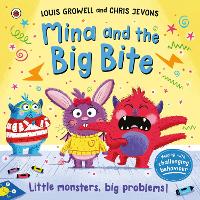 Book Cover for Mina and the Big Bite Little monsters, big problems by Louis Growell, Chris Jevons