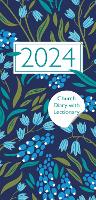 Book Cover for Church Pocket Book and Diary 2024 Navy Floral with Lectionary by SPCK