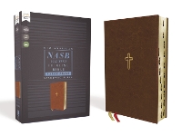 Book Cover for NASB, Thinline Bible, Large Print, Leathersoft, Brown, Red Letter, 1995 Text, Thumb Indexed, Comfort Print by Zondervan