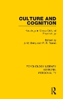 Book Cover for Culture and Cognition by J W Prof Emeritus of Psychology at Queens Univ, Canada,  Research Prof, National Research Univ Higher School of  Berry