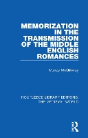 Book Cover for Memorization in the Transmission of the Middle English Romances by Murray McGillivray