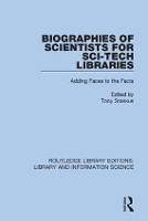 Book Cover for Biographies of Scientists for Sci-Tech Libraries by Tony Stankus