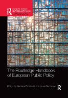 Book Cover for The Routledge Handbook of European Public Policy by Nikolaos Rhodes College, USA Zahariadis