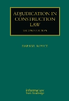 Book Cover for Adjudication in Construction Law by Darryl Royce