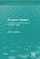 Book Cover for Economic Studies (Routledge Revivals) by David Levine