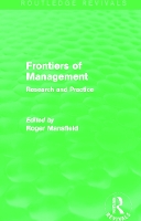 Book Cover for Frontiers of Management (Routledge Revivals) by Roger Mansfield