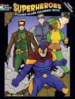 Book Cover for Superheroes Stained Glass Coloring Book by Rechlin Rechlin