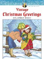 Book Cover for Creative Haven Vintage Christmas Greetings Coloring Book by Marty Noble