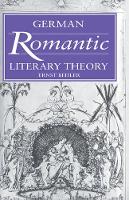 Book Cover for German Romantic Literary Theory by Ernst University of Washington Behler