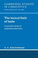 Book Cover for The Lexical Field of Taste by A E Hokkaido University, Japan Backhouse