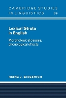 Book Cover for Lexical Strata in English by Heinz J University of Edinburgh Giegerich